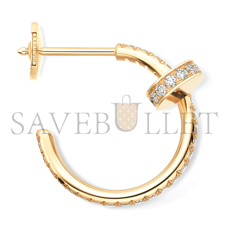 CARTIER JUSTE UN CLOU HOOP EARRINGS, SMALL MODEL, PAVED B8301430 CARTIER JUSTE UN CLOU HOOP EARRINGS, SMALL MODEL, PAVED B8301430